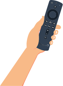 hand with a tv remote